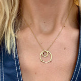 Multi Circle Pendant with Chocolate Diamond Bezel Necklace