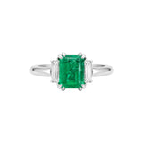 Emerald and Diamond Three-Stone Ring