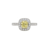 Cushion Cut Yellow Diamond Engagement Ring