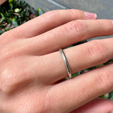 18K White Gold Engraved Band