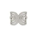 18K White Gold & Diamond Interlacing Loop Ring