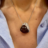 Smokey Quartz and Diamond Drop Necklace
