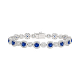Blue Sapphire and Diamond Bracelet