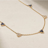 Trinity Sapphire and Diamond Station Necklace