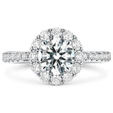 Hearts on Fire Platinum Vela Diamond Halo Engagement Ring