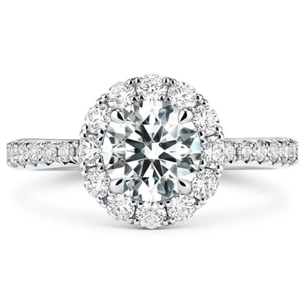 Hearts on Fire Platinum Vela Diamond Halo Engagement Ring