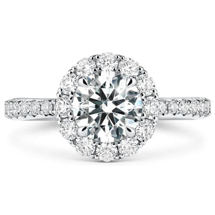 Hearts on Fire Platinum Vela Diamond Halo Engagement Ring