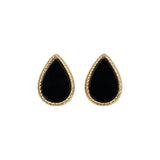 Black Onyx Pear Studs
