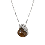 Smokey Quartz and Diamond Drop Necklace