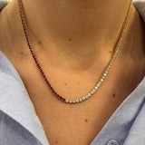 Diamond and Ruby Tennis Necklace