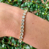 18K Yellow Gold Diamond Tennis Bracelet / 15.30 ctw