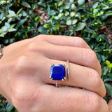 Cushion Cut Lapis Bypass Ring