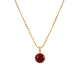 Bezel Set Ruby on Bead Chain