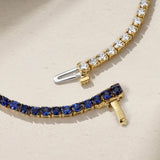 Half & Half Sapphire and Diamond Thread Bracelet