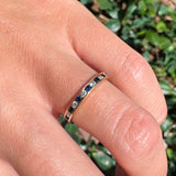 Channel Set Blue Sapphire and Diamond Band