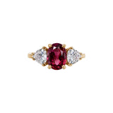 Rhodolite Garnet 3 Stone Ring