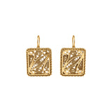14K Yellow Gold Swirl Design Earrings