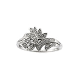 Platinum Diamond Floral Ring