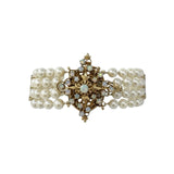 Pearl Strand Bracelet with Opal Burst Clasp