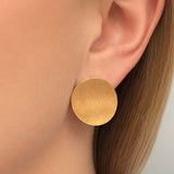 Curved Satin Disk Earrings