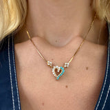 18K Yellow Gold Serpentine Chain with Heart