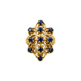 Blue Sapphire Floral Cluster Ring