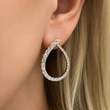 Diamond Oval Loop Earrings