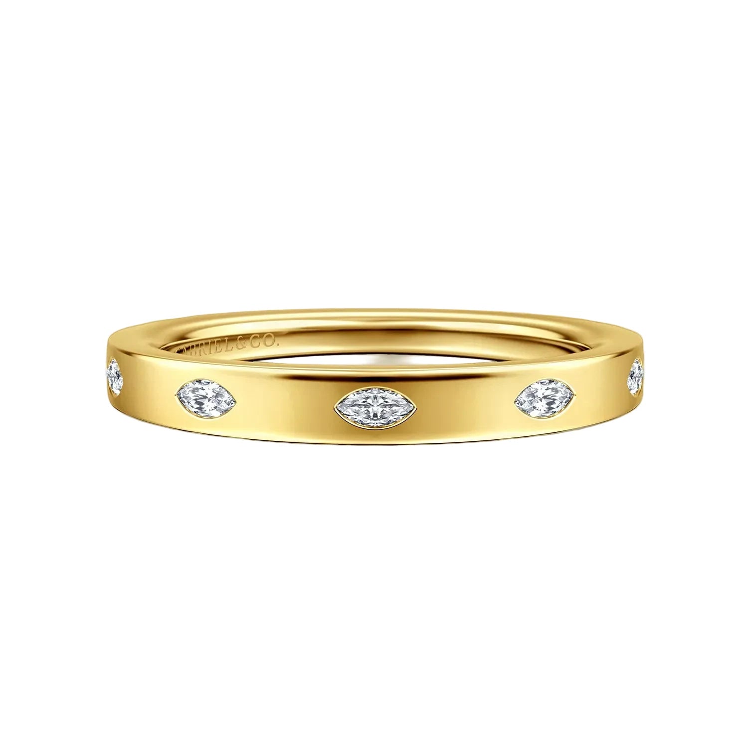 Gabriel & Co. - Amah - 14K Yellow Gold 5 Stone Burnish Set Marquise Di ...