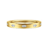 Gabriel & Co. - Amah - 14K Yellow Gold 5 Stone Burnish Set Marquise Diamond Cigar Band - 0.16 ct - Bay Hill Jewelers