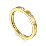 Gabriel & Co. - Amah - 14K Yellow Gold 5 Stone Burnish Set Marquise Diamond Cigar Band - 0.16 ct - Bay Hill Jewelers