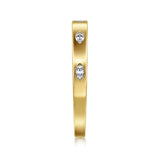 Gabriel & Co. - Amah - 14K Yellow Gold 5 Stone Burnish Set Marquise Diamond Cigar Band - 0.16 ct - Bay Hill Jewelers