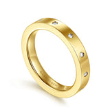Gabriel & Co. - Amarelle - 14K Yellow Gold Burnish Diamond Eternity Band size 6.5 - Bay Hill Jewelers