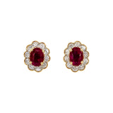 Diamond and Ruby Stud Earrings