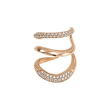 18K Rose Gold Diamond Swirl Ring