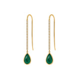 Emerald and Diamond Hook Earrings