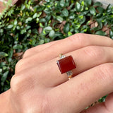 Carnelian and Diamond Ring