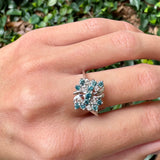 Enhanced Blue and White Diamond Ring
