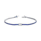 Sapphire Bracelet with Emerald Cut Accent
