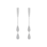 Drop Earrings with Diamond Pear Stations
