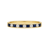 Channel Set Blue Sapphire and Diamond Band