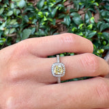 Cushion Cut Yellow Diamond Engagement Ring