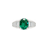 Lab Grown Oval Emerald Ring with Diamonds