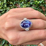 Oval Tanzanite and Diamond Ring