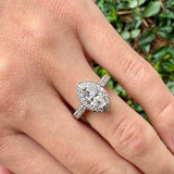 Lab Marquise Diamond with Hidden Halo Engagement Ring