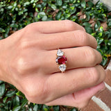 Rhodolite Garnet 3 Stone Ring