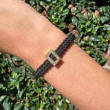 Adjustable Black Woven Bracelet