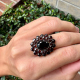 Garnet Cluster Ring