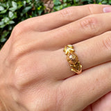 14K Yellow Gold Carved Nugget Ring