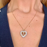 Diamond Heart Necklace on Box Chain