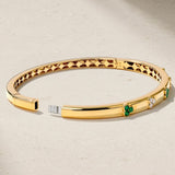 Trinity Emerald and Diamond Bangle